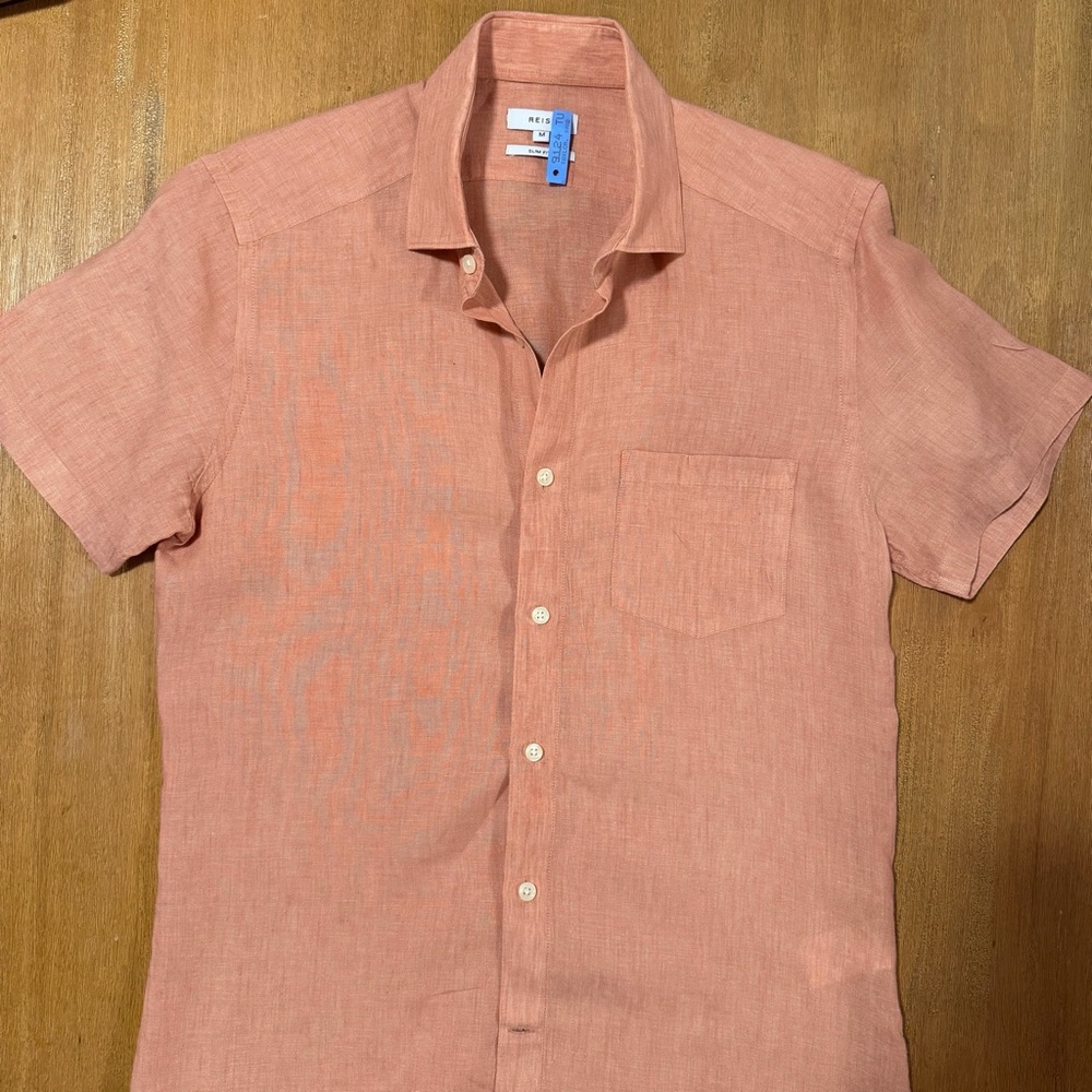 Reiss Men's Linen Button Down Shirt